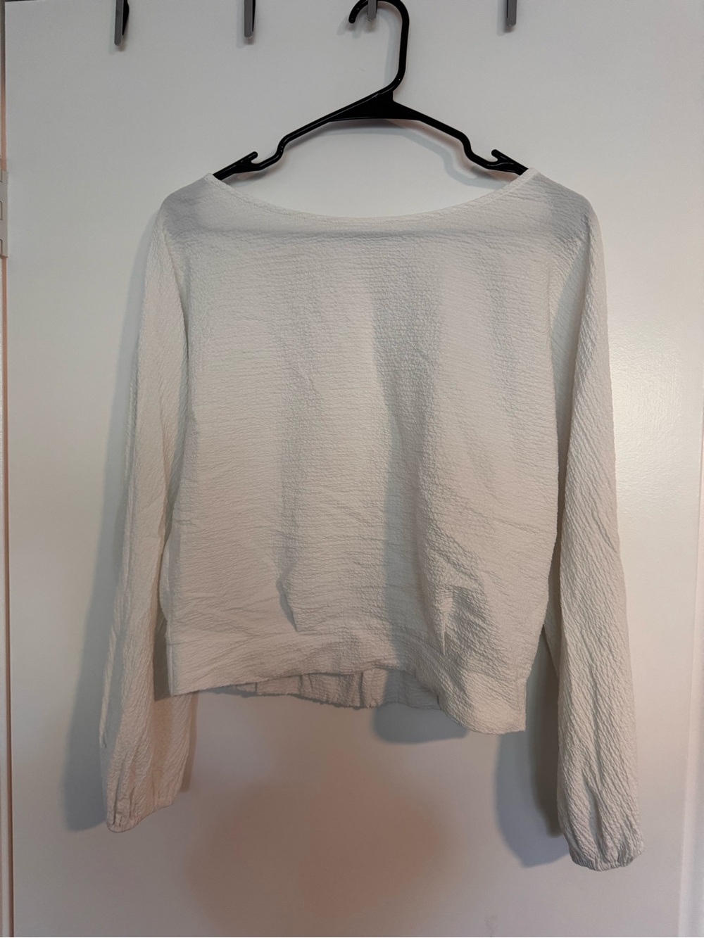 Astr White Textured Long-Sleeve Top